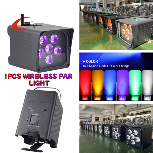 Luce par batteria led 6x18w